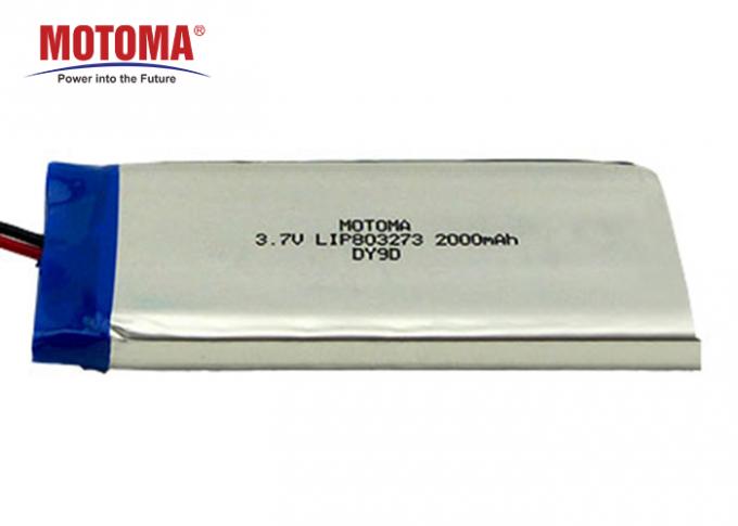 Батарея 803273 3.7V 2000mah Lipo большой емкости аттестации UL 0
