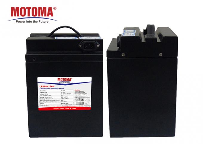 Быстрая поручая электрическая наивысшая мощность батареи 60V 18Ah скутера Lifepo4 0